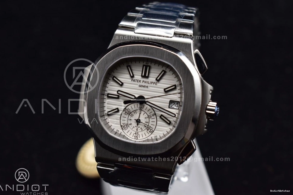 A7750 Wht PPF SS Mod Nautilus 435 5980 Stk Date Cozy Chrono SS 0805